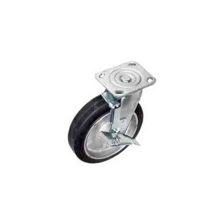 Mapp Caster 8"X2" Rubber on Aluminum Whl Swvl Caster W/ Top Lock Brake, 500Lbs Cap 146RARB820SB
